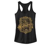 Harry Potter Damen Hufflepuff Crest Hemd, Schwarz, X-Groß