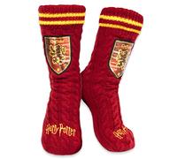 Harry Potter - Damen Slippery Socken - Burgunderrote Gryffindor Wollbettsocken - Einheitsgröße passend für Damengröße 38-42 - Offizielles Harry Potter Merchandise, Burgunderrot - Gryffindor, One size