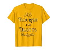 Harry Potter Flourish and Blotts T-Shirt, Herren, Leuchtendes Gold, S