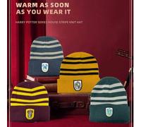 Harry Potter gestrickte Mütze, Hogwarts Gryffindor & Slytherin Unisex Cosplay Beanie, warme gestrickte Mütze für Herbst/Winter, für Weihnachten