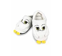 Harry Potter Groovy UK Hedwig Kinder Pantoletten aus 3D-Fleece, Größe 38-40, Weiß/Gelb