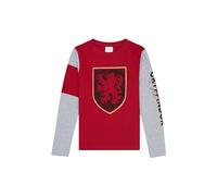 Harry Potter Gryffindor Jungen Langarmshirt - Kinder Longsleeve aus 100% Baumwolle - Offizielles Fanmerchandise Shirt in Rot für Schule & Freizeit - Weiches Oberteil für Jungs & Fans Gr. 158-164