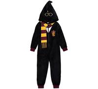 Harry Potter Gryffindor Onesie Kinder | Jungen Mädchen Hogwarts Schule für Zauberei und Hexerei Haus Uniform Pjs | Schalbrille weiches Fleece Hutkapuze mit Reißverschluss
