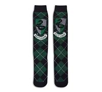 Harry Potter Gryffindor Ravenclaw Slytherin Hufflepuff House Kniehohe Argyle-Kniestrümpfe, Grün, Large