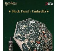 Harry Potter Hagrid Kuchen schwarzer Familienschirm, große Kuppel, UPF 50+, geeignet für Schule, Arbeit, Ausflüge und täglichen Gebrauch