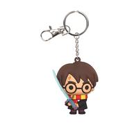 Harry Potter Harry mit Schwert von Gryffindor Figurative Gummi Schlüsselanhänger Offizielles Merchandising Freizeit und Sportbekleidung Kinder Schlüsselanhänger, Jugend Unisex, Mehrfarbig,