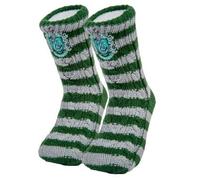 Harry Potter Haussocken - Slytherin-Wappen mit Streifen - warme Stoppersocken - HP Geschenke für Herren Damen Erwachsene Kinder Jungen Mädchen Fans