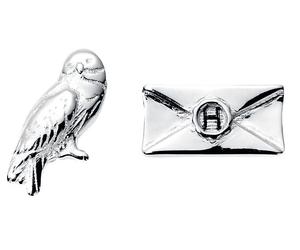 Harry Potter Hedwig & Brief Ohrstecker-Set silberfarben