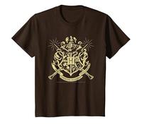 Harry Potter Hogwarts Badge Wands Camiseta T-Shirt, Kinder, Braun, 140