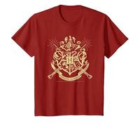 Harry Potter Hogwarts Badge Wands Camiseta T-Shirt, Kinder, Cranberry, 140