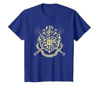 Harry Potter Hogwarts Badge Wands Camiseta T-Shirt, Kinder, Königsblau, 128