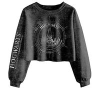 Harry Potter Hogwarts Constellation Damen Acid Wash Cropped Sweatshirt (XX), Schwarz