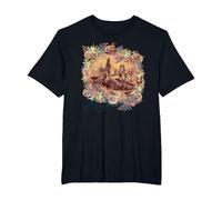 Harry Potter Hogwarts Floral Wreath T-Shirt, Herren Große Größen, Schwarz, 5X Tall