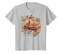 Harry Potter Hogwarts Floral Wreath T-Shirt, Kinder, Silber, 152