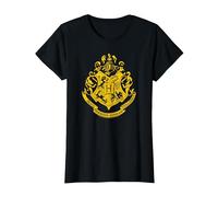 Harry Potter Hogwarts Golden Crest T Shirt T-Shirt, Damen, Schwarz, 3XL