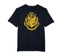 Harry Potter Hogwarts Golden Crest T Shirt T-Shirt, Herren Große Größen, Schwarz, 3X Tall