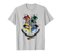 Harry Potter Hogwarts Magicial Mischief Level Up Crest T-Shirt, Herren, Silber, 3XL