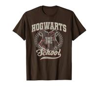 Harry Potter Hogwarts School Distress T-Shirt, Herren, Braun, M