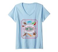 Harry Potter Honeydukes Hogsmeade Label T-Shirt mit V-Ausschnitt