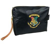 Harry Potter HP Hogwarts Wash Bag Black Shimmer Appliqued Crest
