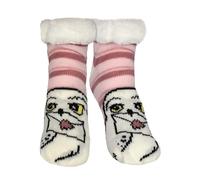 Harry Potter Hüttensocken - Hedwig Eule Haussocken für Damen Kuschelsocken Flauschige Wintersocken warme Frauen Socken Rosa (DE/NL/SE/PL, Numerisch, 39, 42, Regular, Regular)