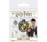 Harry Potter Hufflepuff-Anstecker, Sammlerstück, Metall, Emaille, offizielles Lizenzprodukt, Einheitsgröße, Emaille, Metall, Silber, Ohne Edelstein