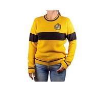 Harry Potter Hufflepuff - Quidditch Damen Strickpullover, Gelb/Schwarz, regulär/Normale Passform, gelb, Small