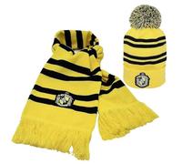 Harry Potter Hufflepuff Set mit Mütze und Schal, Winterzubehör, Gelb, Einheitsgröße