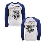 Harry Potter Jungen Langarmshirt “Welcome to Hogwarts” - 100 % Baumwolle - Größe 134-164 - Offizielles Lizenzprodukt - Dunkelblau oder Hellblau, Farbe: Hellblau, Bekleidungsgröße: 158