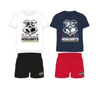 Harry Potter Jungen-Pyjama | Hogwarts Wappen & Schriftzug | Kurzarmshirt & kurze Hose