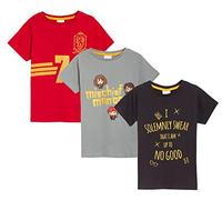 Harry Potter Kinder 3er-Pack T-Shirts für Jungen und Mädchen, Hogwarts Top, Ron, Hermione, Quidditch, kurzärmelige Tees 5-6 Jahre