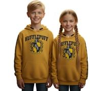 Harry Potter Kinder Hoodie - Offiziell lizenziertes Hufflepuff-Sweatshirt | Gelber Baumwollpullover mit Wappen & Ärmeldruck | Unisex Größen 1-13 Jahre, gelb, 11-13