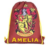 Harry Potter - Kindertasche mit Kordelzug - personalisierbarer leichter Rucksack - schwarzer PE-Beutel - 42 x 34 cm - wasserdichte Tasche als Geschenk, burgunderrot, 42cm x 34cm