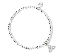 HARRY POTTER Kugel-Perlenarmband aus Sterlingsilber mit Anhänger des Todes, Einheitsgröße, Kristall Sterling-Silber