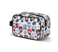 Harry Potter Kulturbeutel mit Chibi-Figuren - 25 x 16 x 13 cm - großes Fassungsvermögen mit seitlichem Griff und doppelter Tasche - mehrfarbiges Design mit Griffen 9¾ - Kulturbeutel Unisex