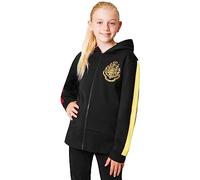 Harry Potter Mädchen Kapuzenpullover, Weicher und Bequemer Hogwarts Zip-Hoodie - Geschenke für Mädchen (Schwarz, 11-12 Jahre)