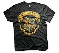 Harry Potter Offizielles Lizenzprodukt Hogwarts Crest Herren T-Shirt (Schwarz), XX-Large