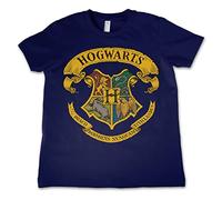 Harry Potter Offizielles Lizenzprodukt Hogwarts Crest Kinder T-Shirt - Marineblau 9/10 Jahre