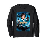 Harry Potter Philosophers Stone Langarmshirt, Unisex für Erwachsene, Schwarz, S