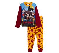Harry Potter Pyjama in voller Länge, für Jungen und Mädchen, Hogwarts Gryffidor Charms Chibi Charakter Nachtwäsche Gr. 134, multi