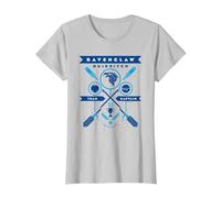 Harry Potter Ravenclaw Quidditch Crest T-Shirt, Damen, Silber, S