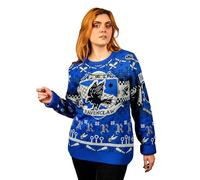 Harry Potter Ravenclaw Weihnachtspullover Geschenk für Damen und Herren, Blau, Grau, Schwarz, M