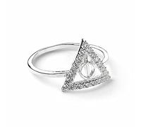 Harry Potter Ring aus Sterlingsilber, Heiligtümer des Todes mit Kristallen, Größe XL - XL, Einheitsgröße, Sterlingsilber, One Size, Sterling Silber, Kristall