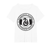 Harry Potter Slytherin House Badge T-Shirt, Damen Große Größen, Weiß, 3X