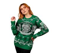 Harry Potter - Slytherin Weihnachtspullover Geschenk für Damen und Herren, Grün, Grau, Schwarz, 3XL