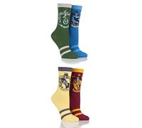 Harry Potter SOCKSHOP Damen 4 Paar Haus Abzeichen Socken - Sortiert 36-41