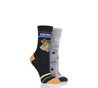 Harry Potter SOCKSHOP Damen Hogwarts und Golden Snitch Baumwolle Socken 2 Paar Packung Sortiert 36-40