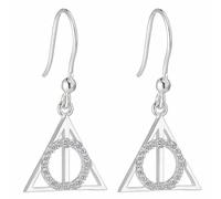 Harry Potter Sterling Silber Heiligtümer des Todes Tropfen Hänger Ohrringe mit Kristallen, Sterling Silber