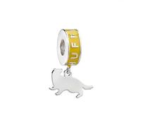 HARRY POTTER Sterling Silver Hufflepuff House Slider Charm, Sterling-Silber