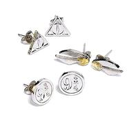 Harry Potter Symbole Frauen Ohrstecker-Set silberfarben Fan-Merch, Filme